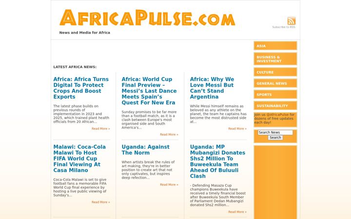 Screenshot of africapulse.com