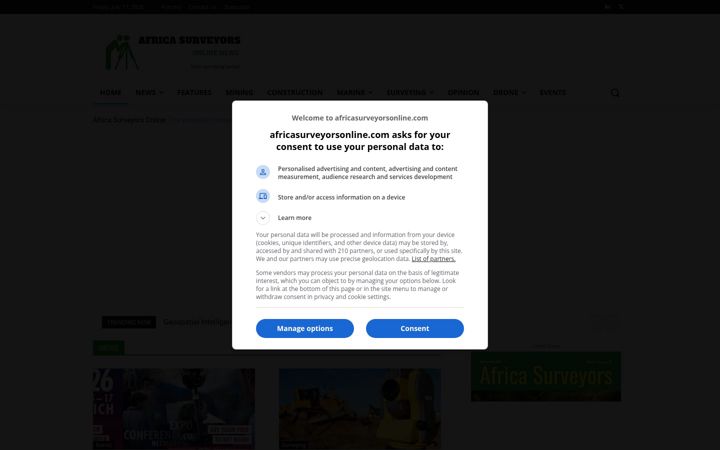 Screenshot von africasurveyorsonline.com