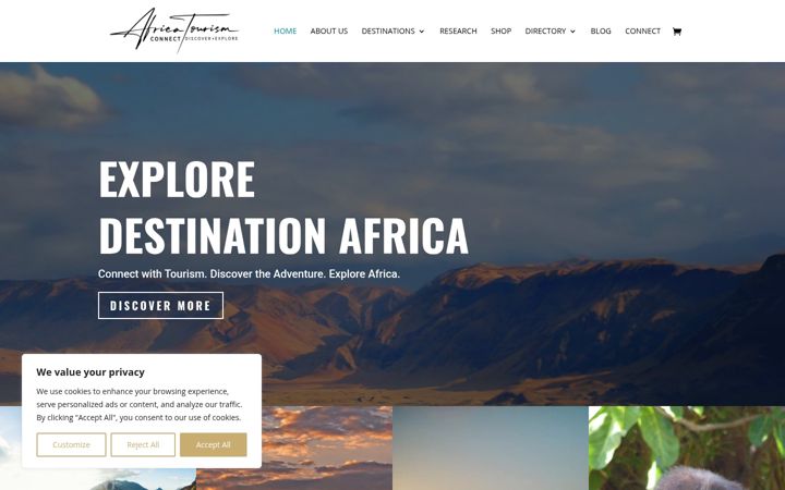 Captura de ecrã de africatourismconnect.com