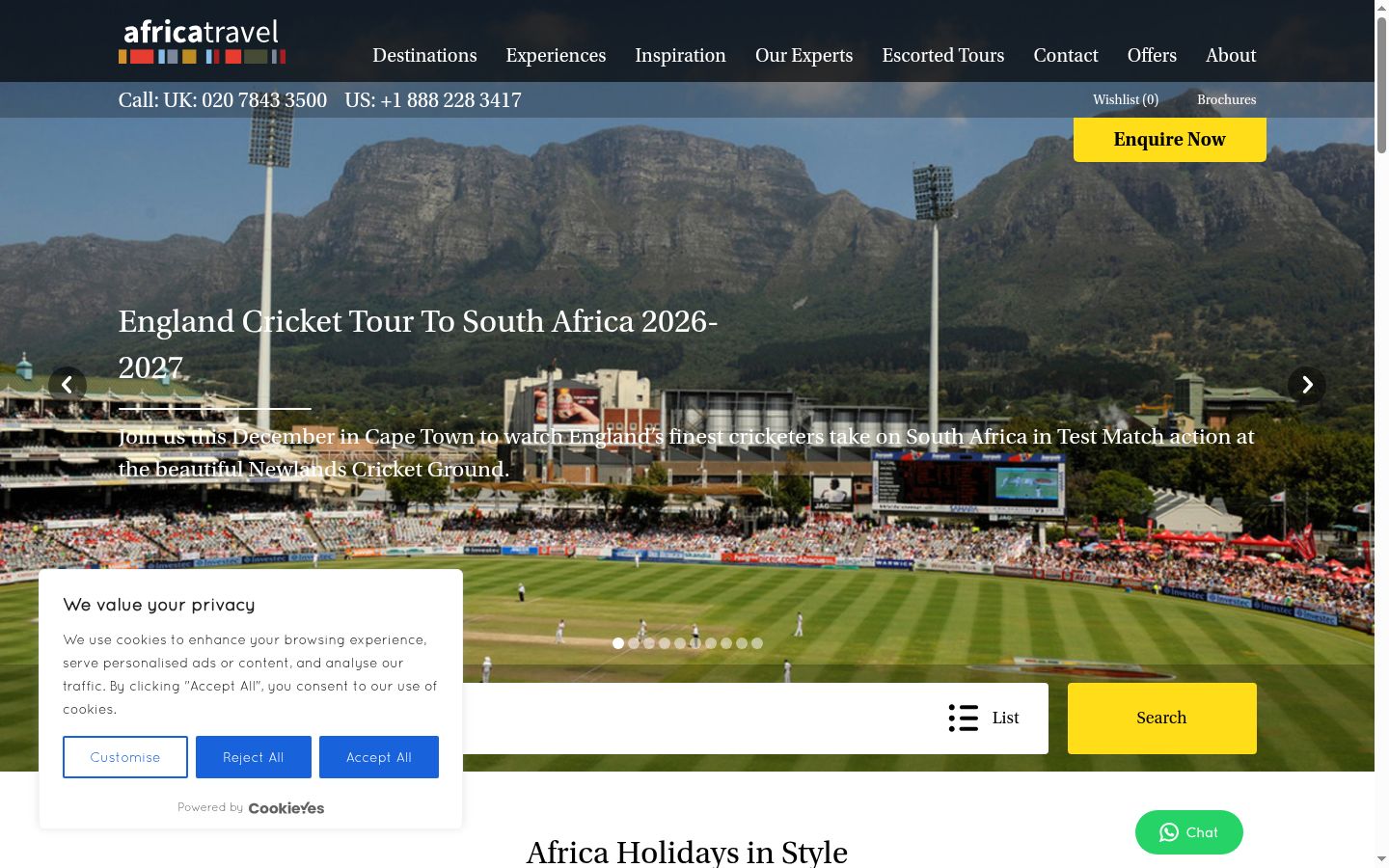 Screenshot of the consent banner shown before any interaction