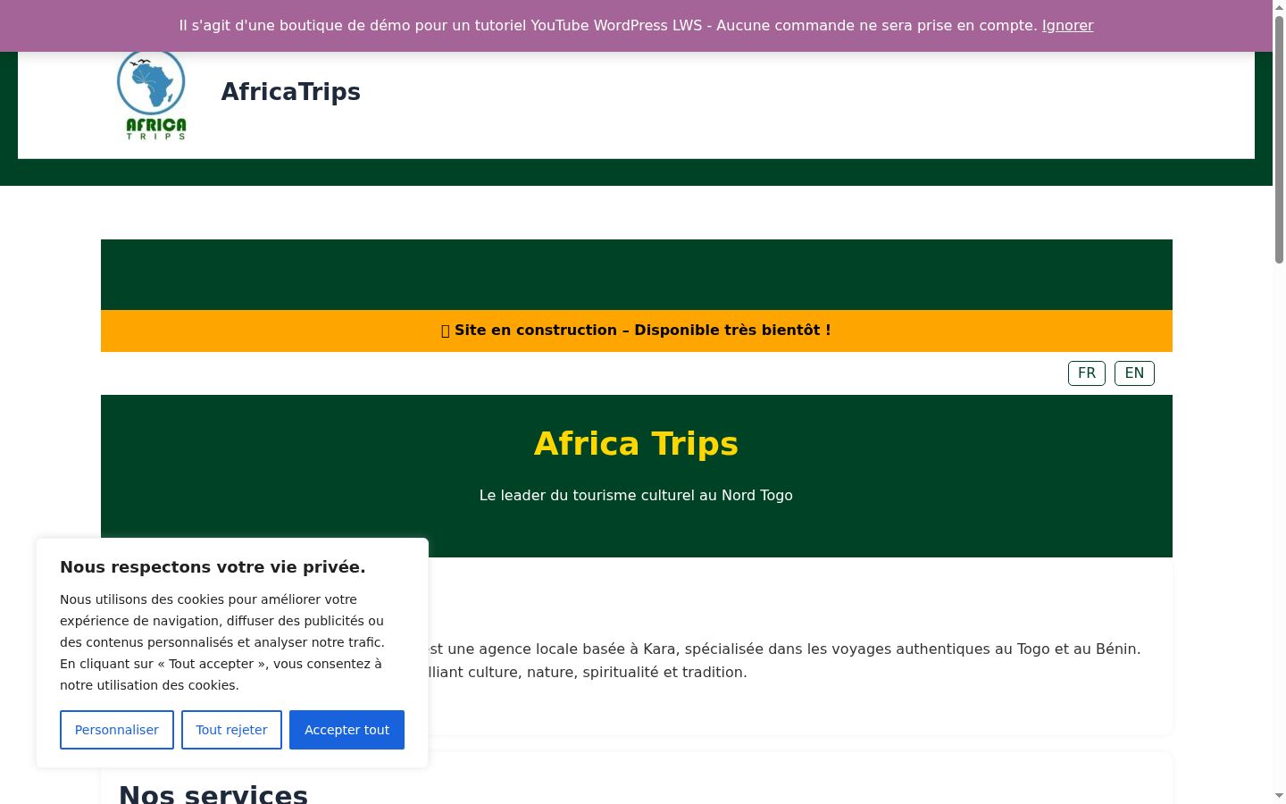 Screenshot des Einwilligungsbanners vor jeglicher Interaktion