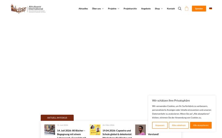 Screenshot von africavenir.org