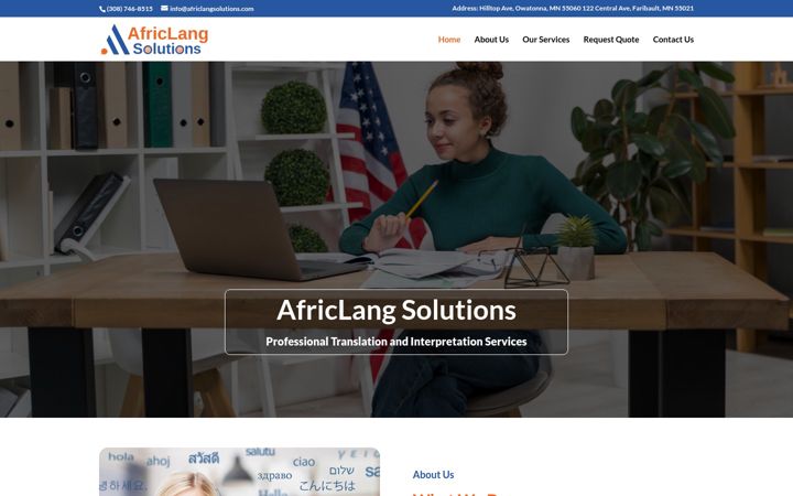 Screenshot of africlangsolutions.com