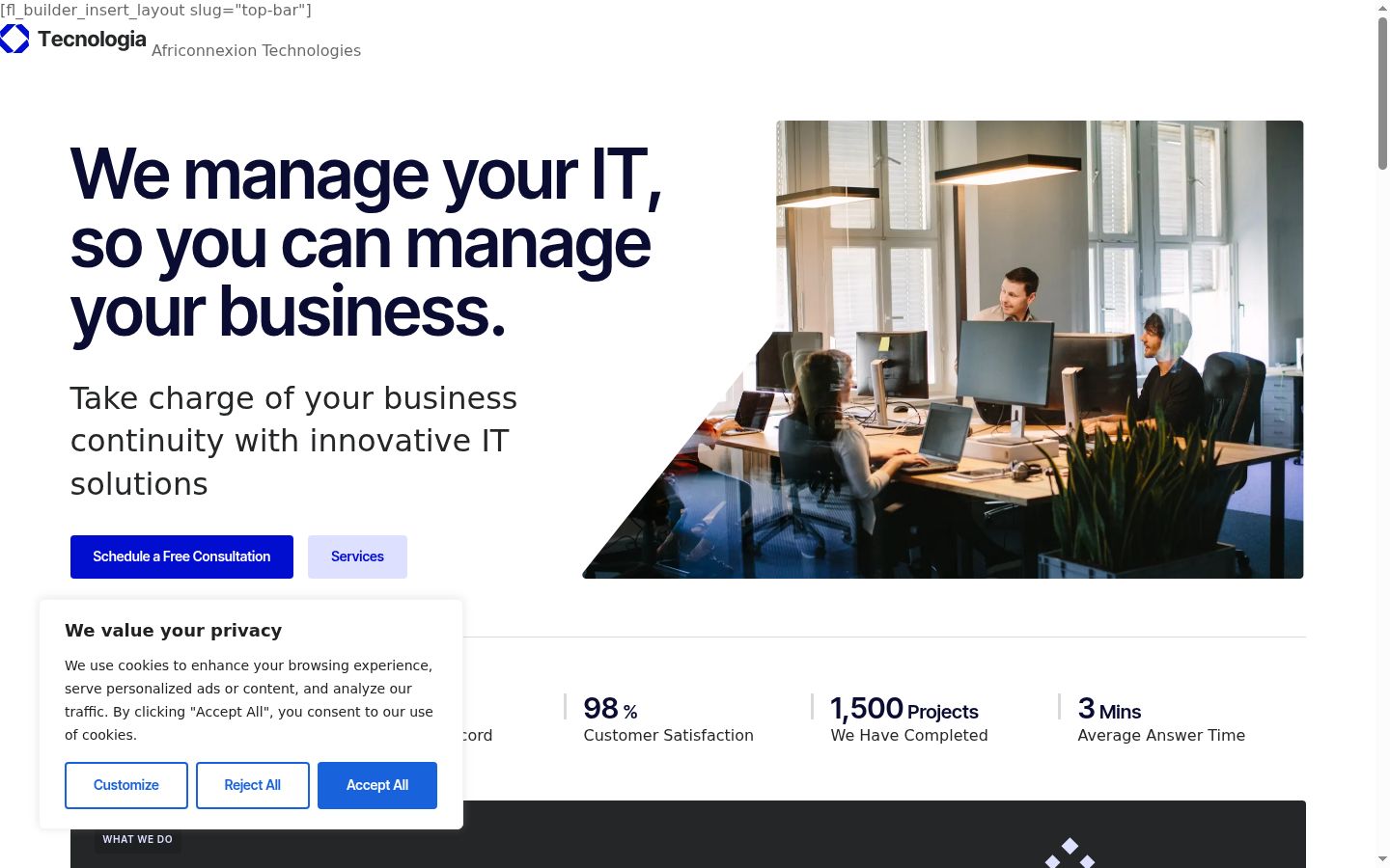 Screenshot of the consent banner shown before any interaction