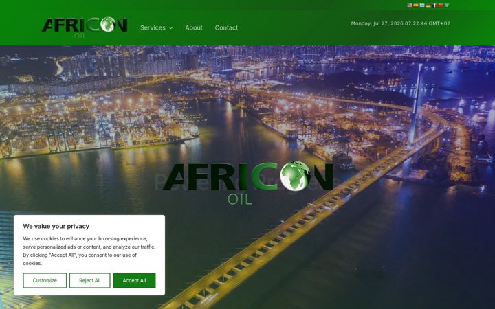 Screenshot von africonoil.com