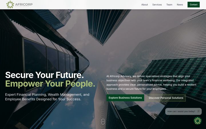 Screenshot of africorpadvisory.co.za