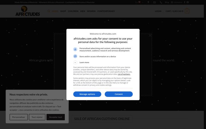 Screenshot of africtudes.com