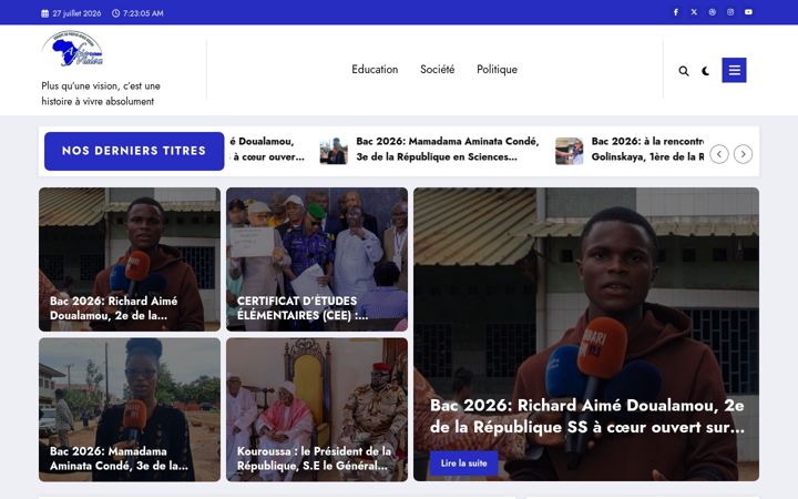 Screenshot of africvisionguinee.com