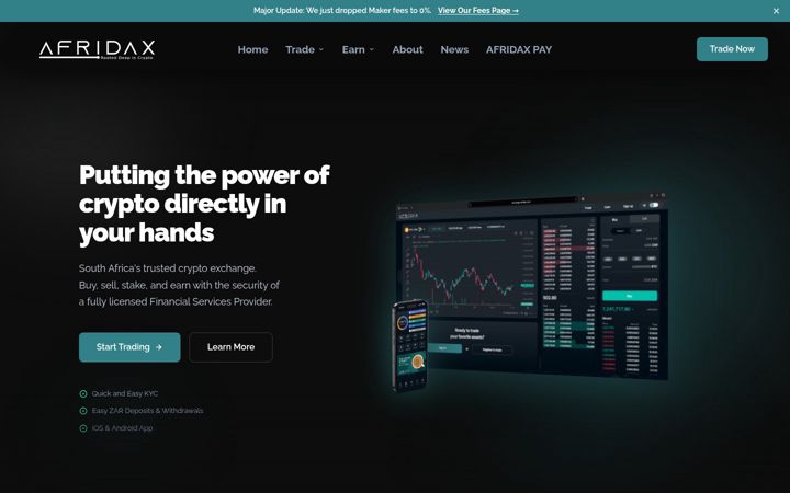Screenshot of afridax.com
