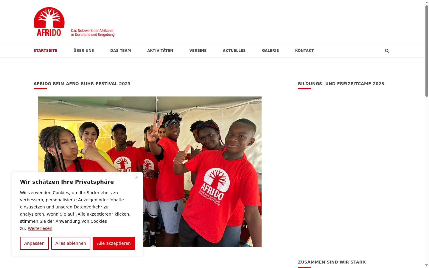 Screenshot of the consent banner shown before any interaction