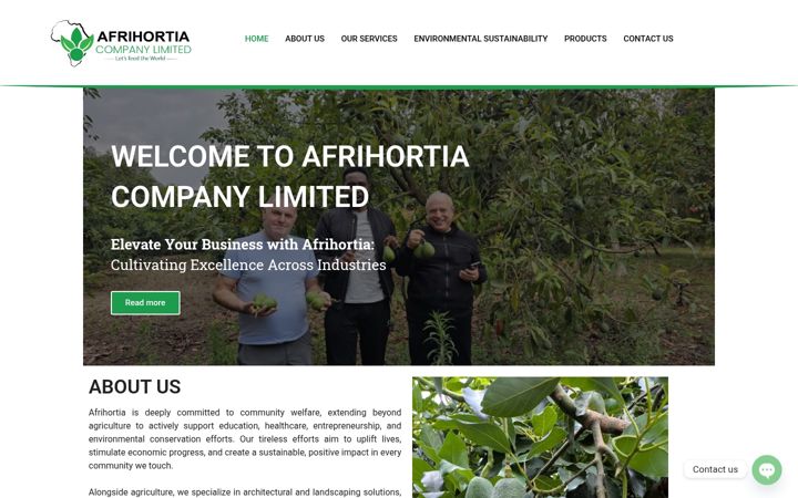 Screenshot of afrihortia.co.tz