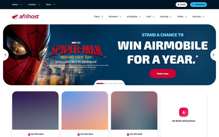 Screenshot of afrihost.co.za