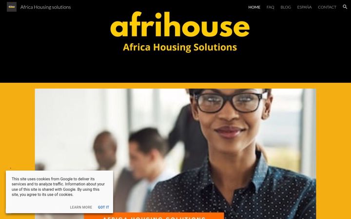 Captură de ecran a afrihouse.org