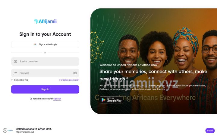 Screenshot of afrijamii.xyz
