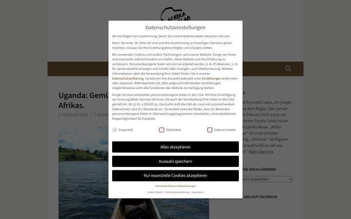 Snímek obrazovky afrika-drimslar.de