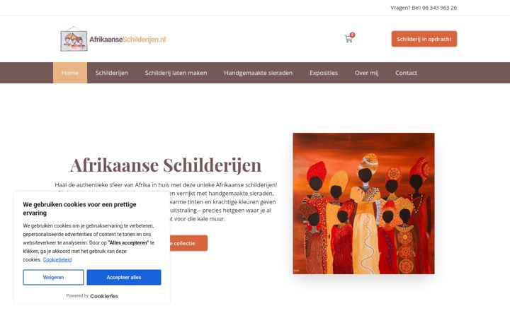 Snímek obrazovky afrikaanseschilderijen.nl