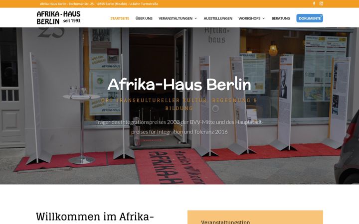Screenshot of afrikahaus-berlin.de