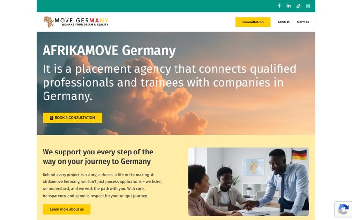 Screenshot of afrikamovegermany.com