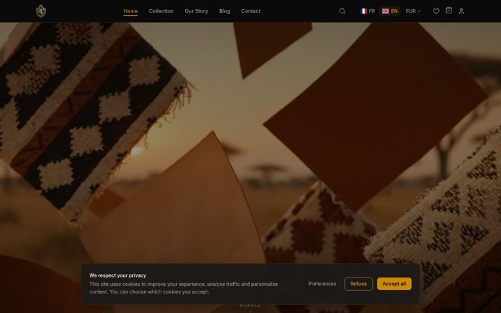 Snímek obrazovky afrikanluxury.com