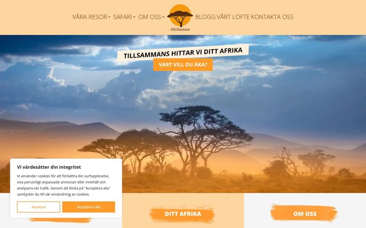Screenshot of afrikaresor.se