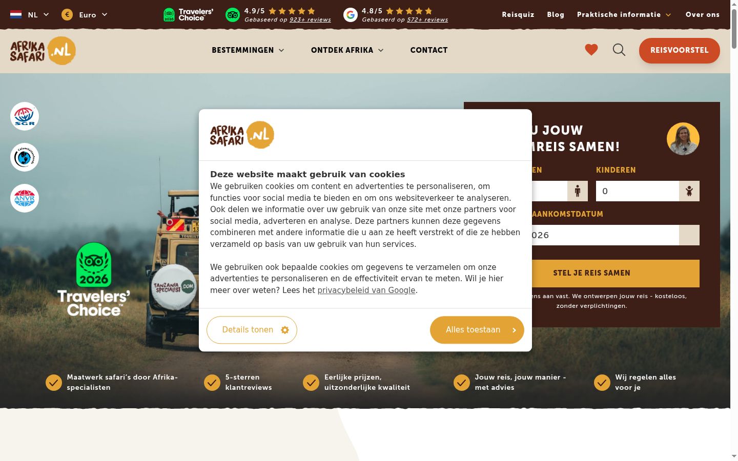Screenshot tal-banner tal-kunsens muri qabel kwalunkwe interazzjoni