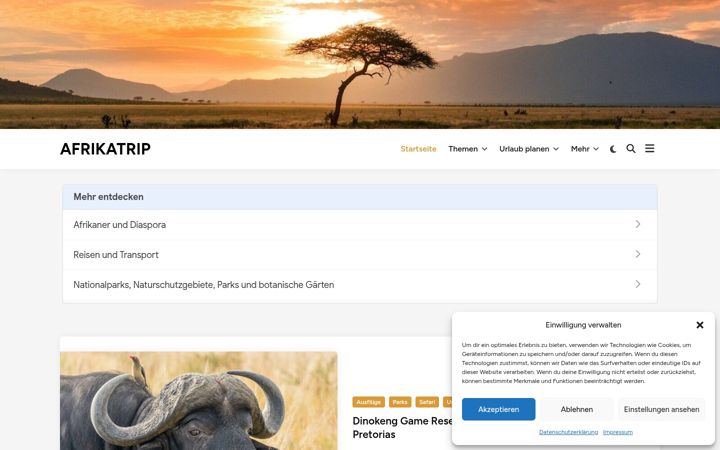 Skærmbillede af afrikatrip.de