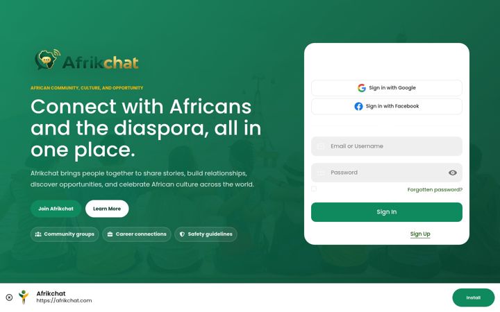 Screenshot of afrikchat.com