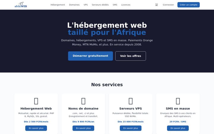Zrzut ekranu afrikiweb.com