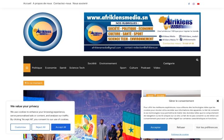 Screenshot of afriklensmedia.sn