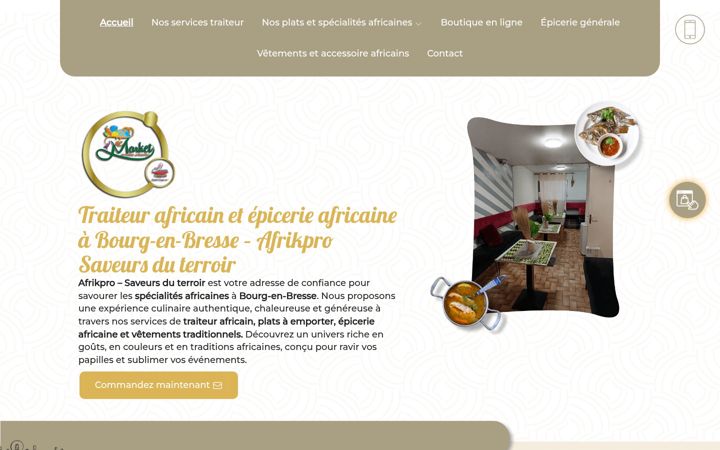 Screenshot of afrikpro-saveursduterroir.fr
