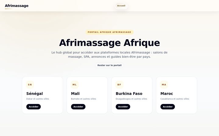 Screenshot of afrimassage.com