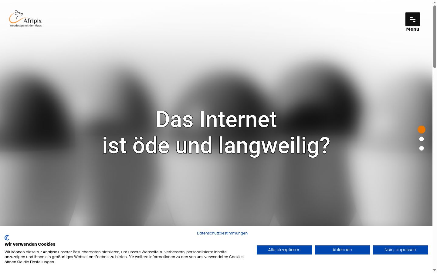 Screenshot del banner di consenso mostrato prima di qualsiasi interazione