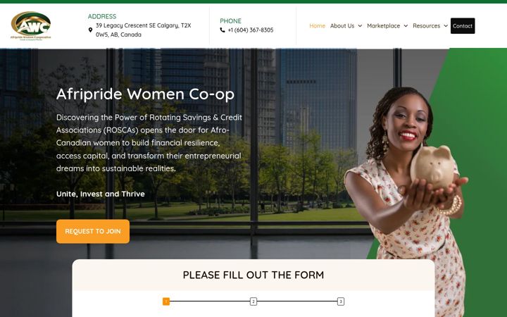 Screenshot of afripridewomencoop.com