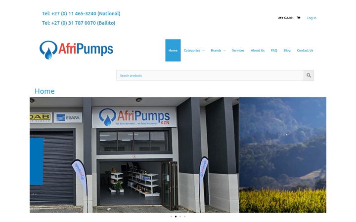 Captura de ecrã de afripumps.co.za
