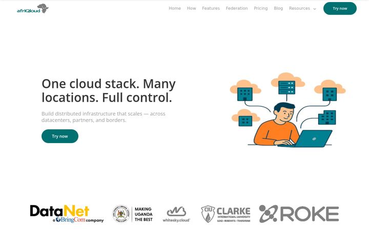 Screenshot di afriqloud.com