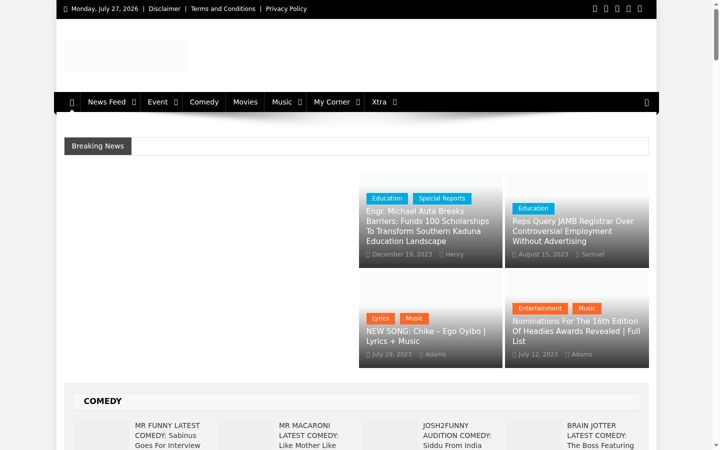 Screenshot of afriqpulsetv.com