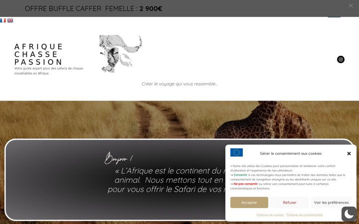 Captura de pantalla de afrique-chasse-passion.com