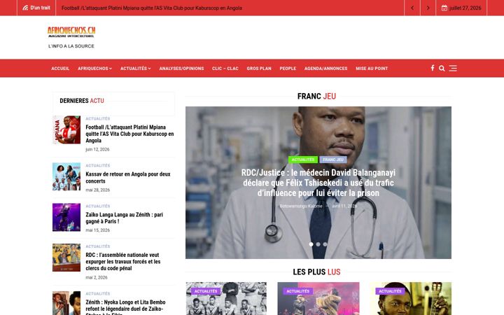 Snimka zaslona za afriquechos.ch