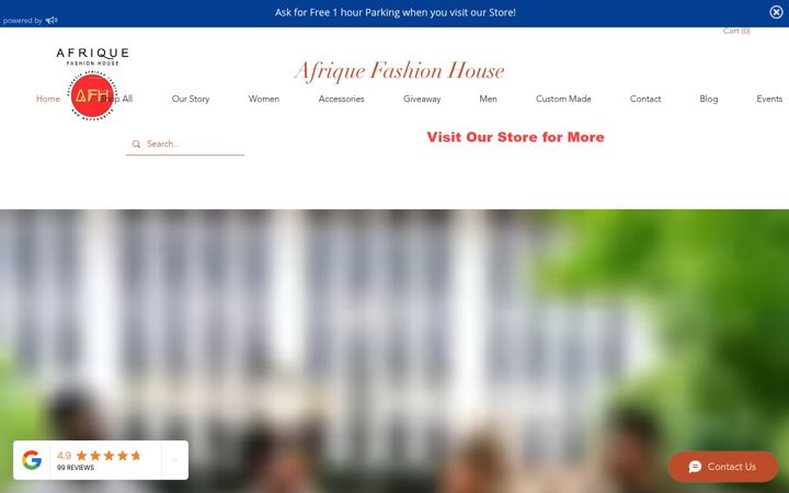 Snímek obrazovky afriquefashionhouse.com