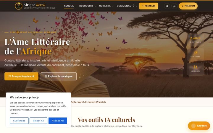 Screenshot of afriquereveil.com