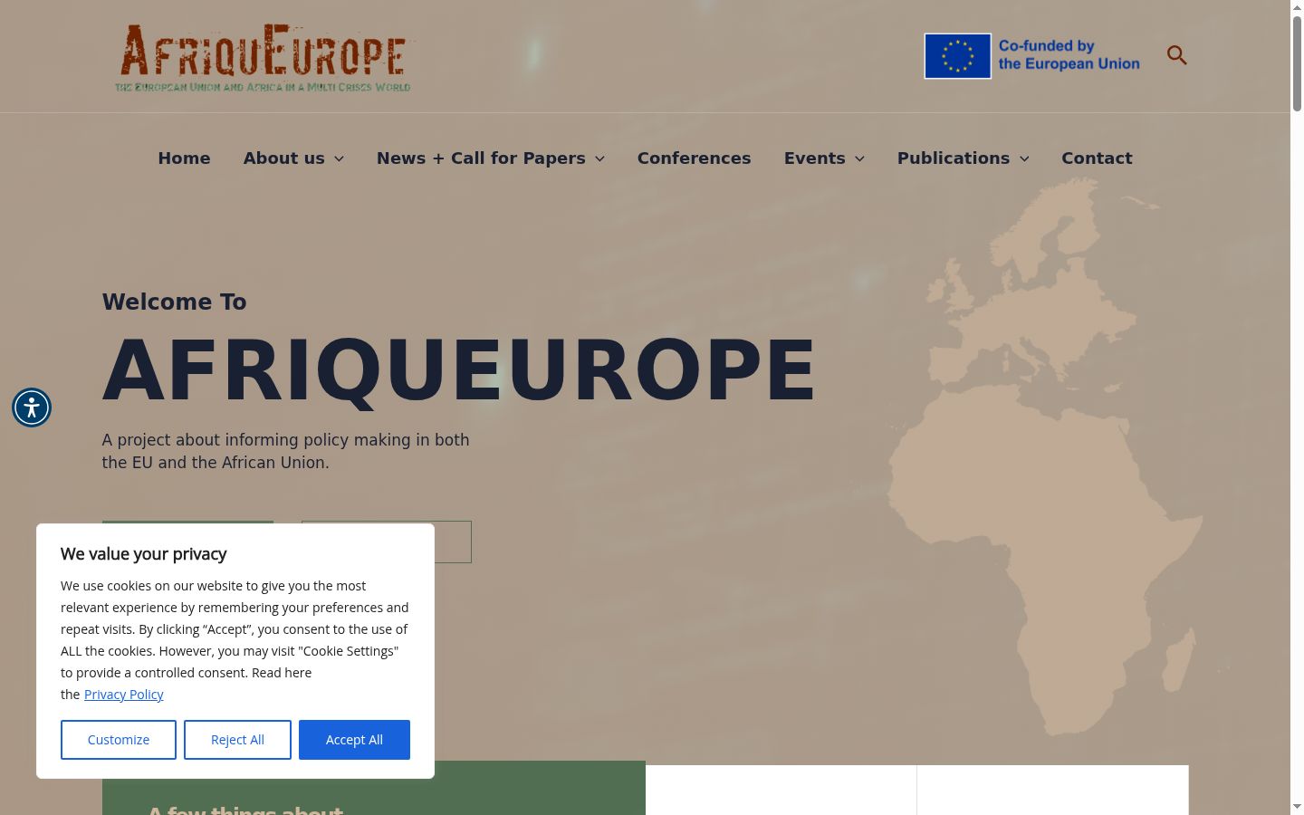Screenshot del banner di consenso mostrato prima di qualsiasi interazione