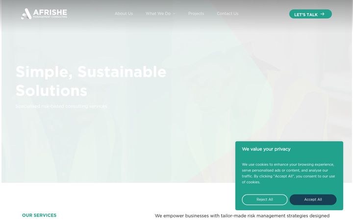 Captura de ecrã de afrishe.co.za