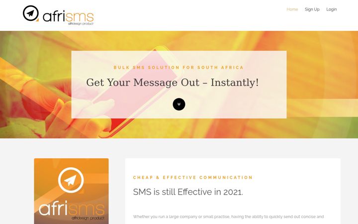 Screenshot of afrisms.co.za