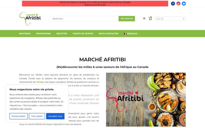 Screenshot of afritibi.com