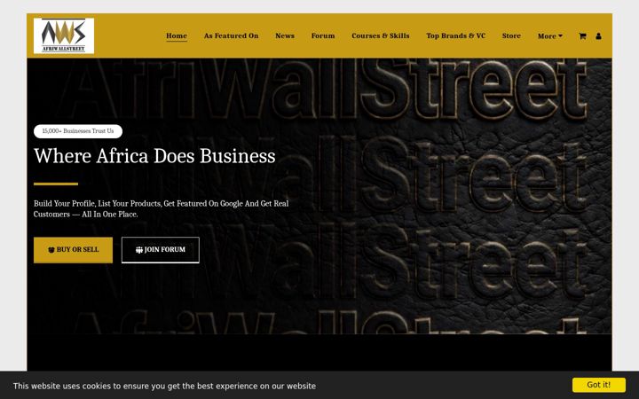 Screenshot of afriwallstreet.com