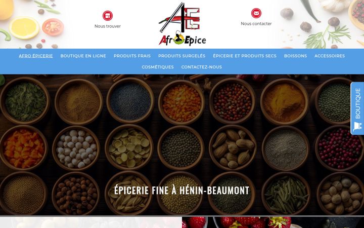 Screenshot of afro-epicerie.fr