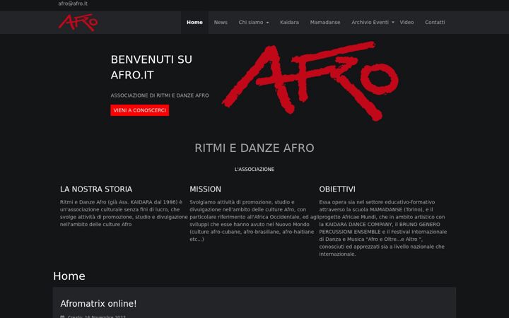 Screenshot ta' afro.it