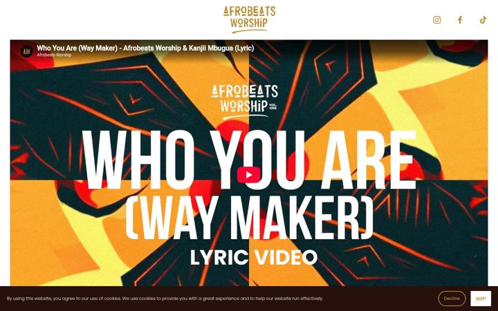Screenshot of afrobeatsworship.com