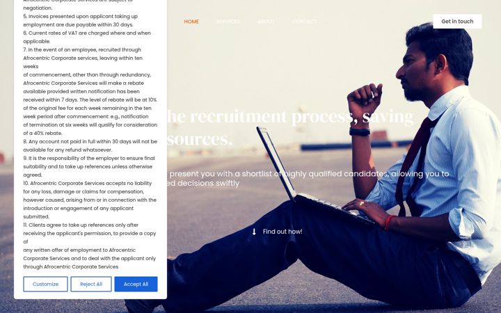Screenshot of afrocentriconline.co.za
