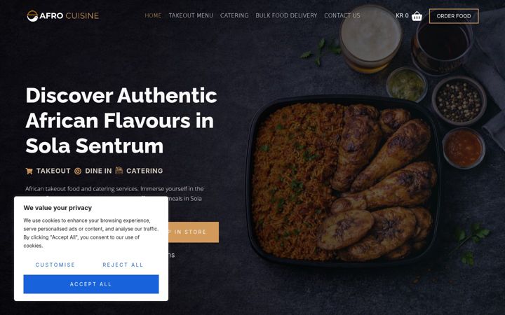 Screenshot of afrocuisine.no